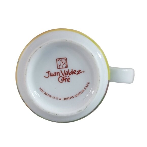 Juan Valdez Cafe Mountains Mug Green 4" Circle Handle Fields Burro Donkey Farmer - Picture 8 of 10